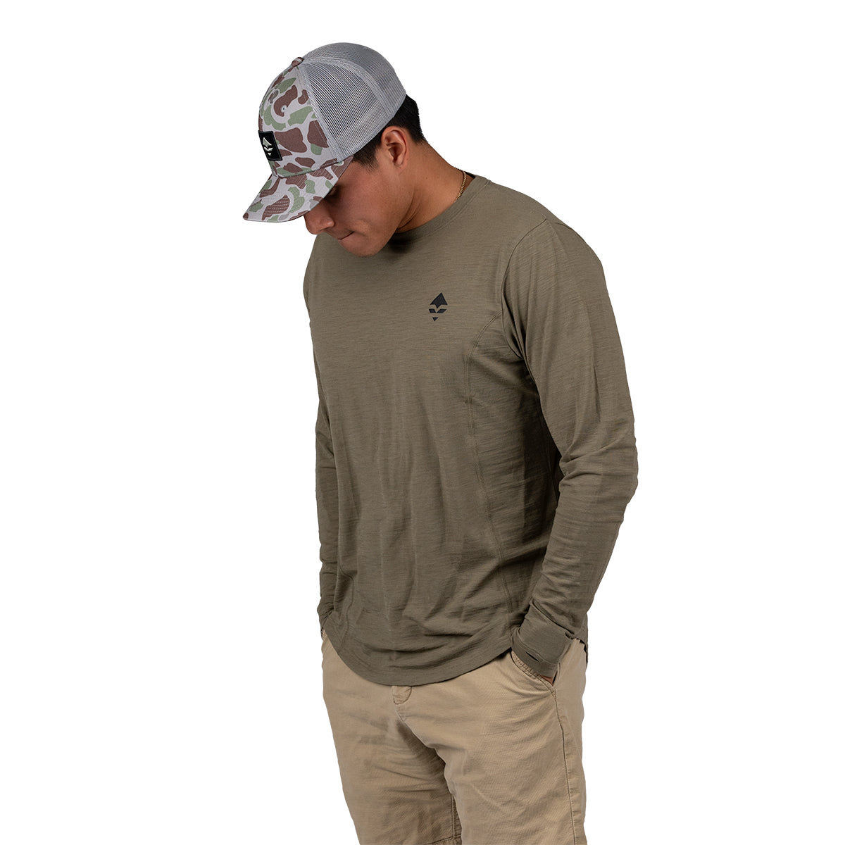 GOHUNT Basin Merino Crew in Olive by GOHUNT | GOHUNT - Morvixa