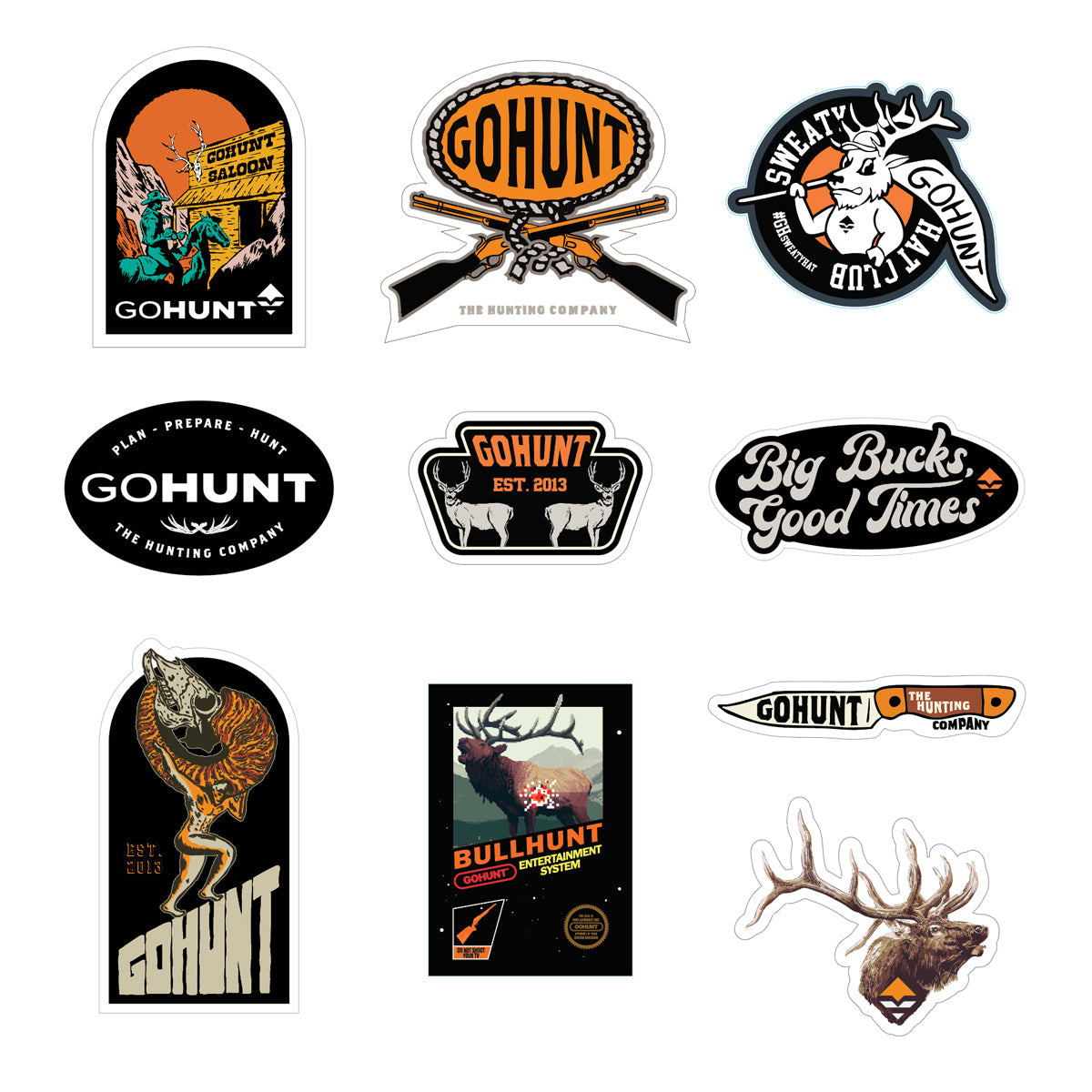 GOHUNT Stickers 10 Pack