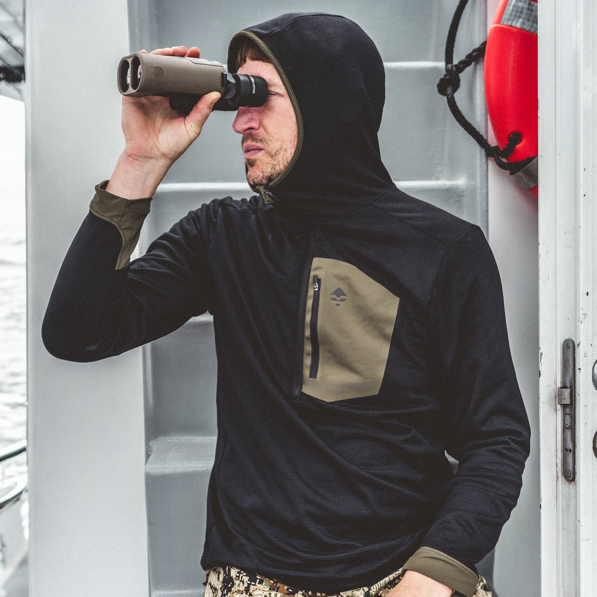 GOHUNT Black Rock Hoodie in Black & Olive by GOHUNT | GOHUNT - Morvixa